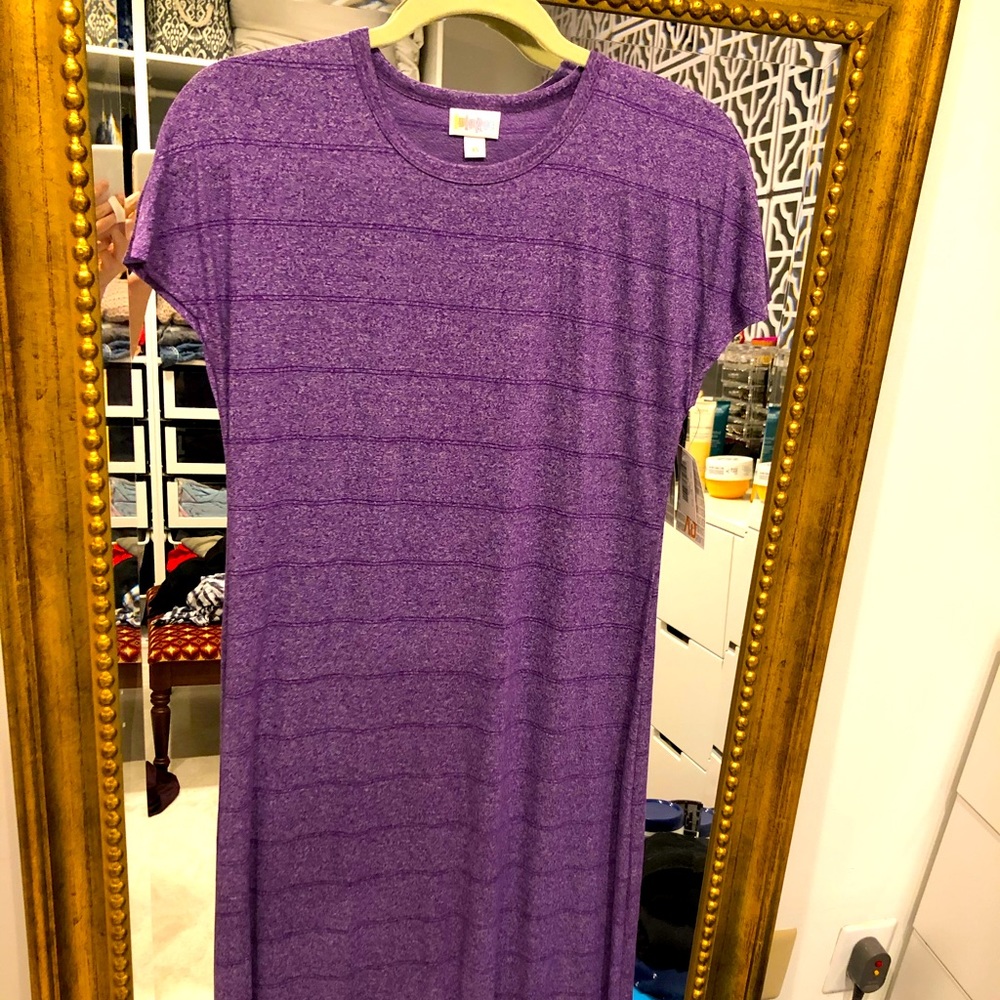 NWT lularoe maxi Maria dress heathered purple - xs